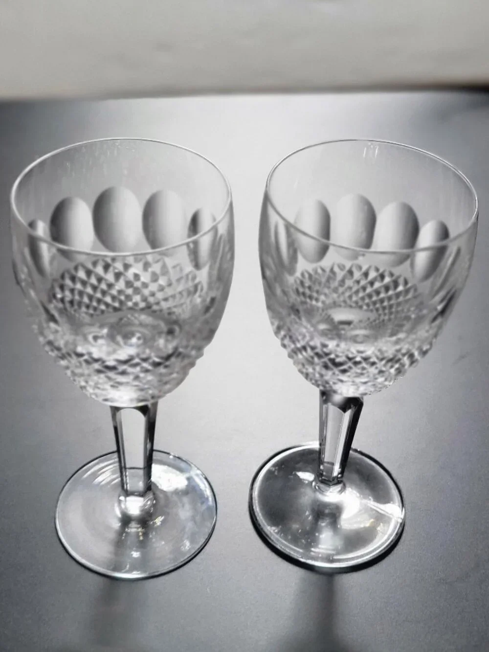 2 GORGEOUS WATERFORD COLLEEN STEM WATER GOBLETS 7
